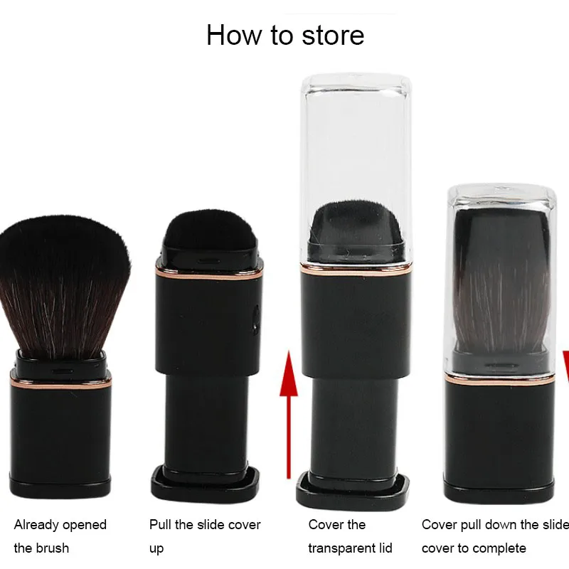 1 قطعة مؤسسة الطاقة استحى ماكياج فرشاة صغيرة قابل للسحب المحمولة أحمر الخدود الوجه فرش الجمال التجميل السفر أداة Maquiagem #3