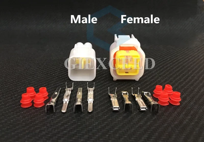 2 Sets 4 Pin AC Assembly FW-C-4M-B FW-C-4F-B Waterproof Electrical Wire Connector Auto Throttle Speed Regulation Switch Socket