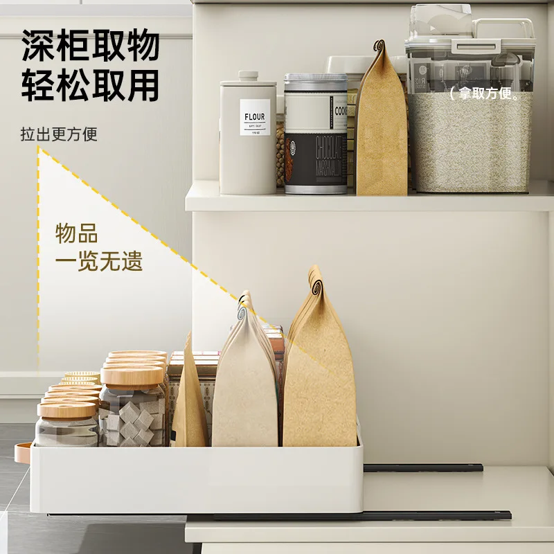 Expandable Carbon Steel Pull-Out Cabinet Basket Organizer Adjustable Cm Or Width Depth Adhesive Screw Mount Kitchen Storage Rack