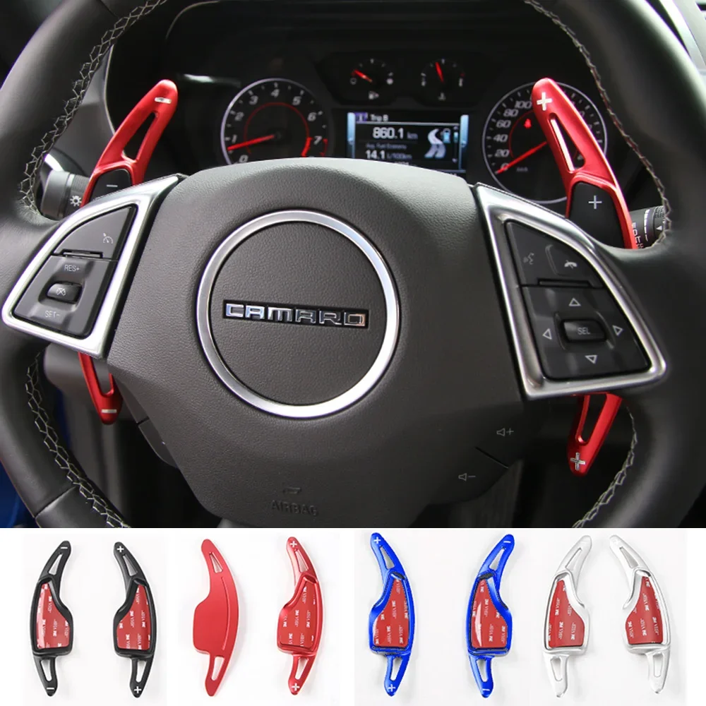 Shift Paddles For Chevrolet Camaro MK6 ZL1 LT1 Chevy RS SS 2016 2018 Convertible Car Steering Wheel Shifter DSG Extender Sticker