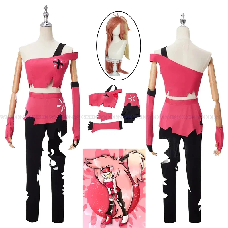 Anime hazbin cherbomb hotel cosplay costume pink outfit wig women Halloween Carnival Christmas cosplay sexy costumes