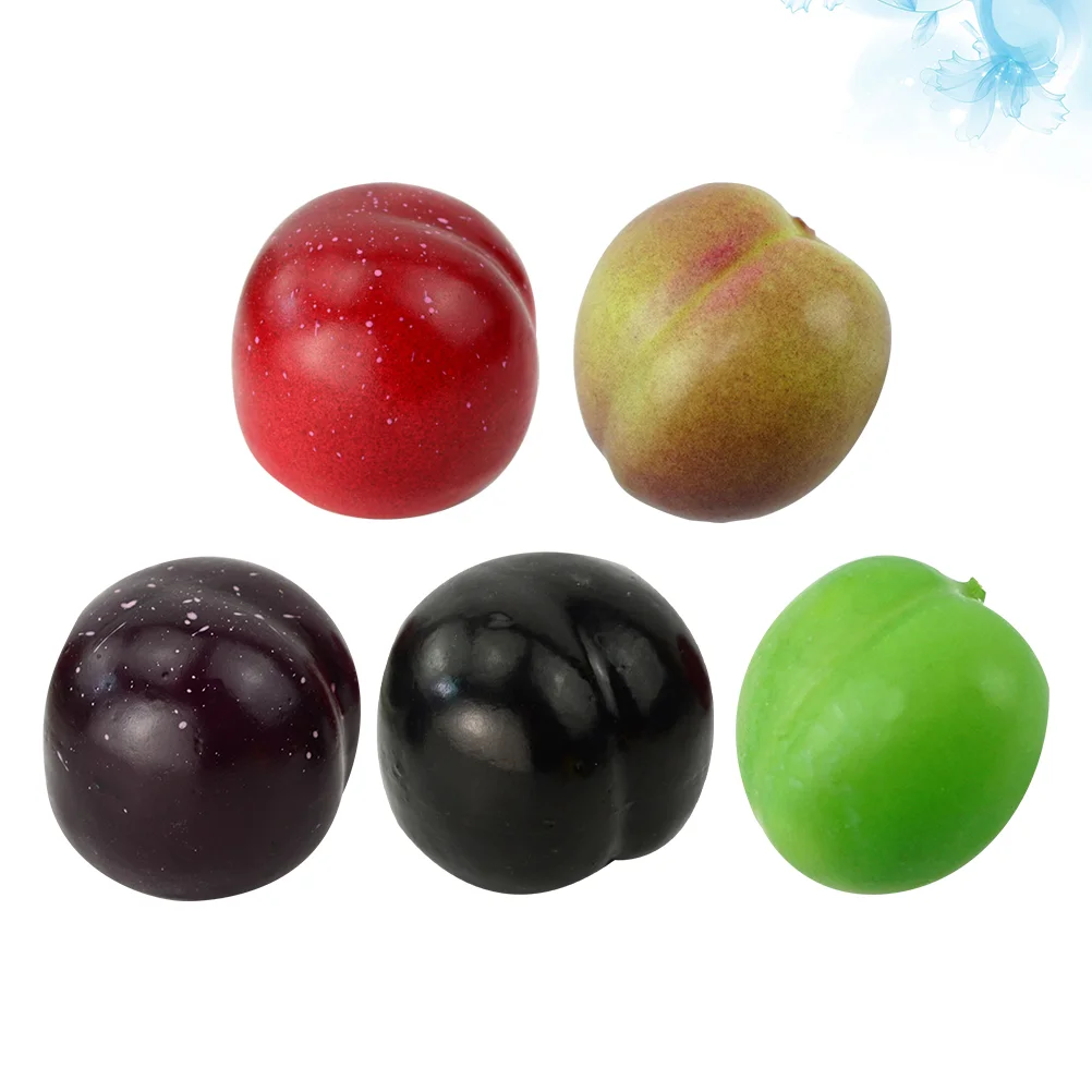 5PCS Realistic Plum Models Lifelike Fruit Decoration Simulation Photo Prop for Home Shop Store Time Display Cost Saving