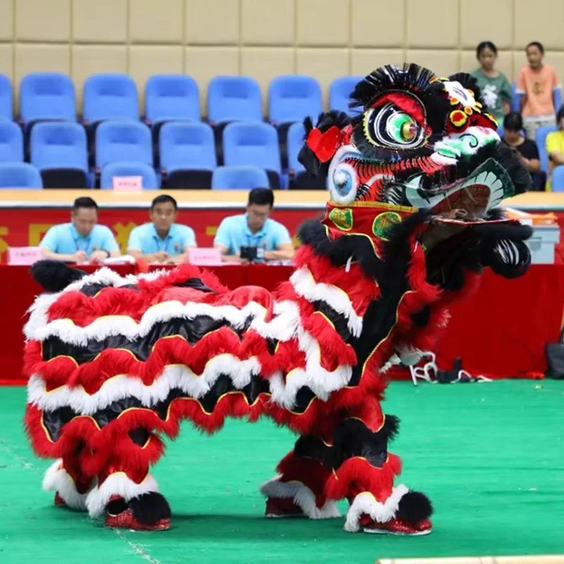 High Quality Traditional Chinese Lion Dance Color Art New Year Adult Dragon Wool Plush Performance Authentic Guanyu Costume