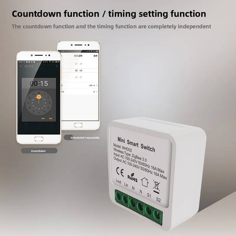 Smart Switch Breaker, App & Voice Wireless Control, Concealed 1-Way 2-Way Switch