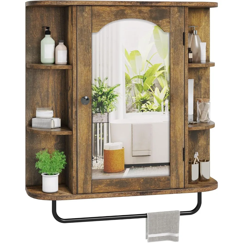 

Bathroom Cabinet Medicine Cabinet Organizer, Wall Mounted Cabinet with Mirror Door and Removable Shelf for Bathroom Living Room