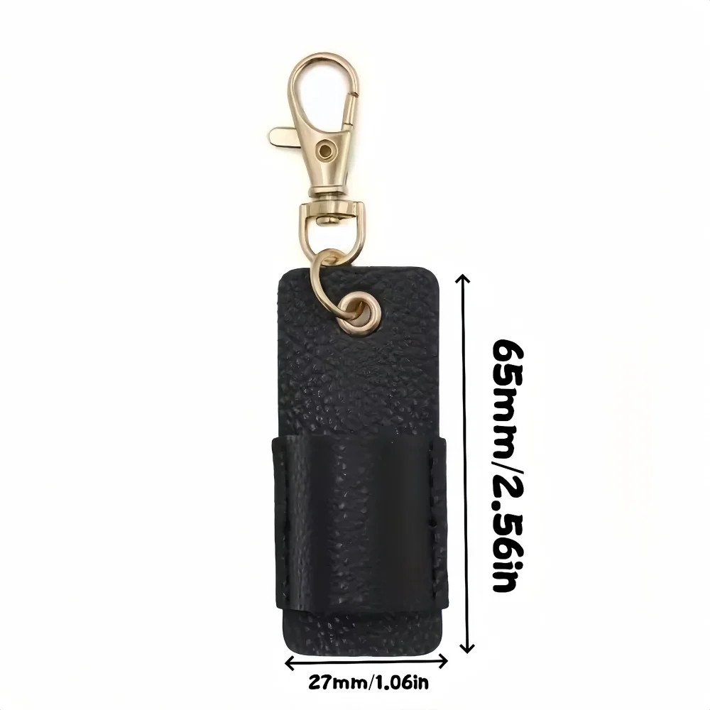 1PC Portable Pu Leather Lanyard Pen Holder Keychain Pen Case Pen Pouch Wear-Resistant Pen Clip Bag Hanging Pendant Decoration