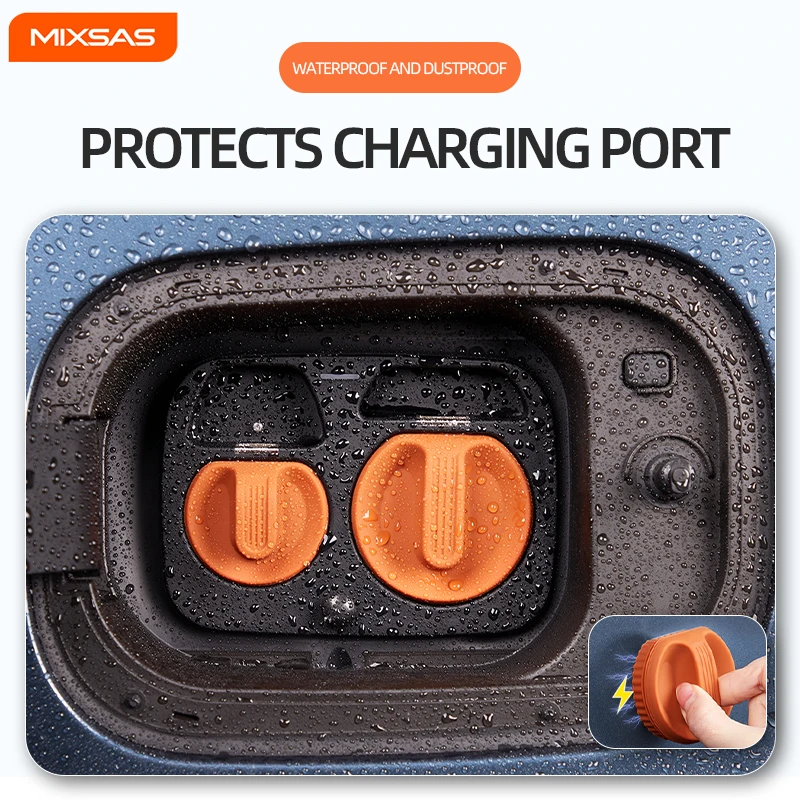 MIXSAS Coperchio Magnetico per Porta di Ricarica EV, Tappo in Silicone Impermeabile Antipolvere per Veicoli Elettrici Nuova Energia
