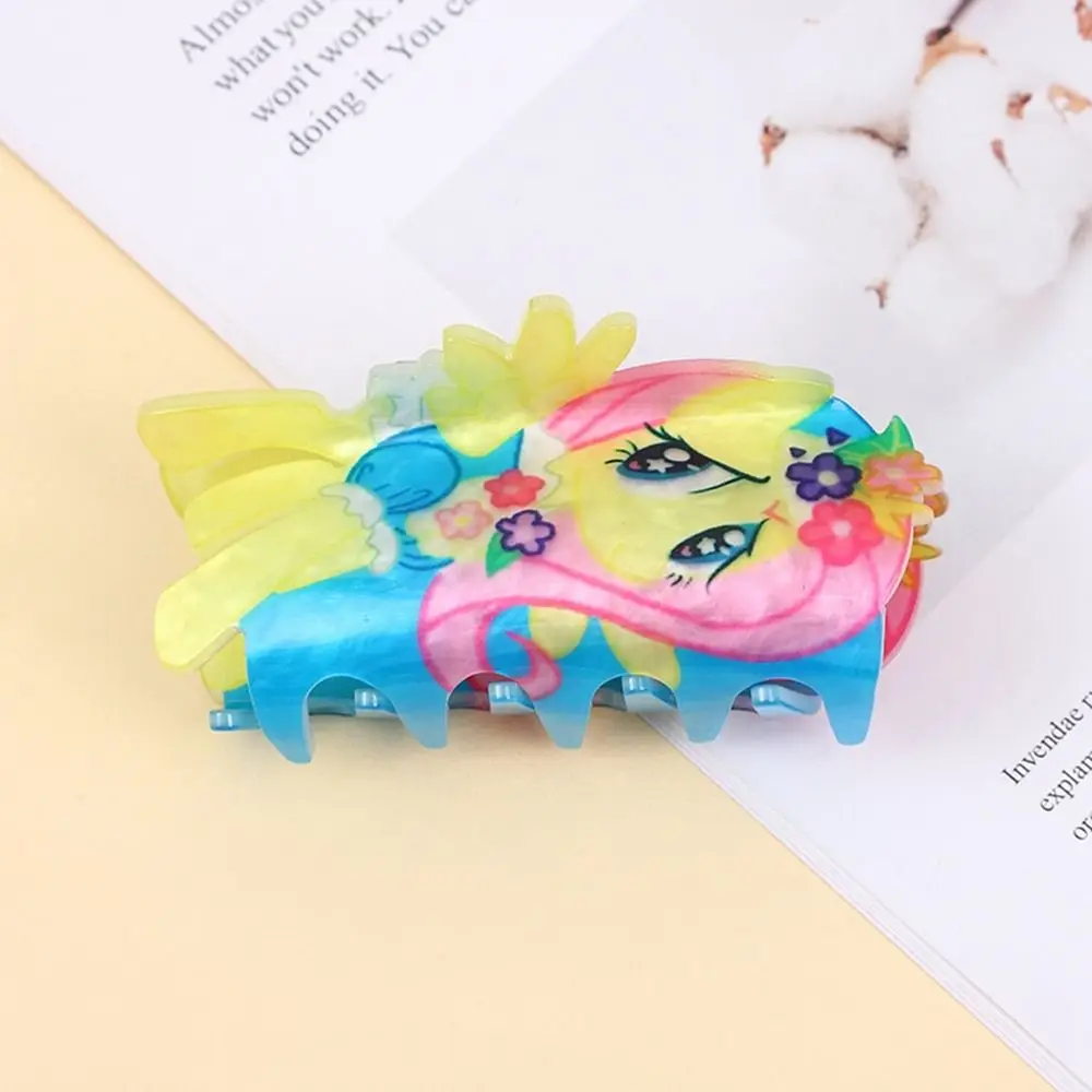 

Fashion Acrylic Angel Hair Claw Bow Star Flower Hair Clip Headwear Geometry Jellyfish Shark Clip Girls