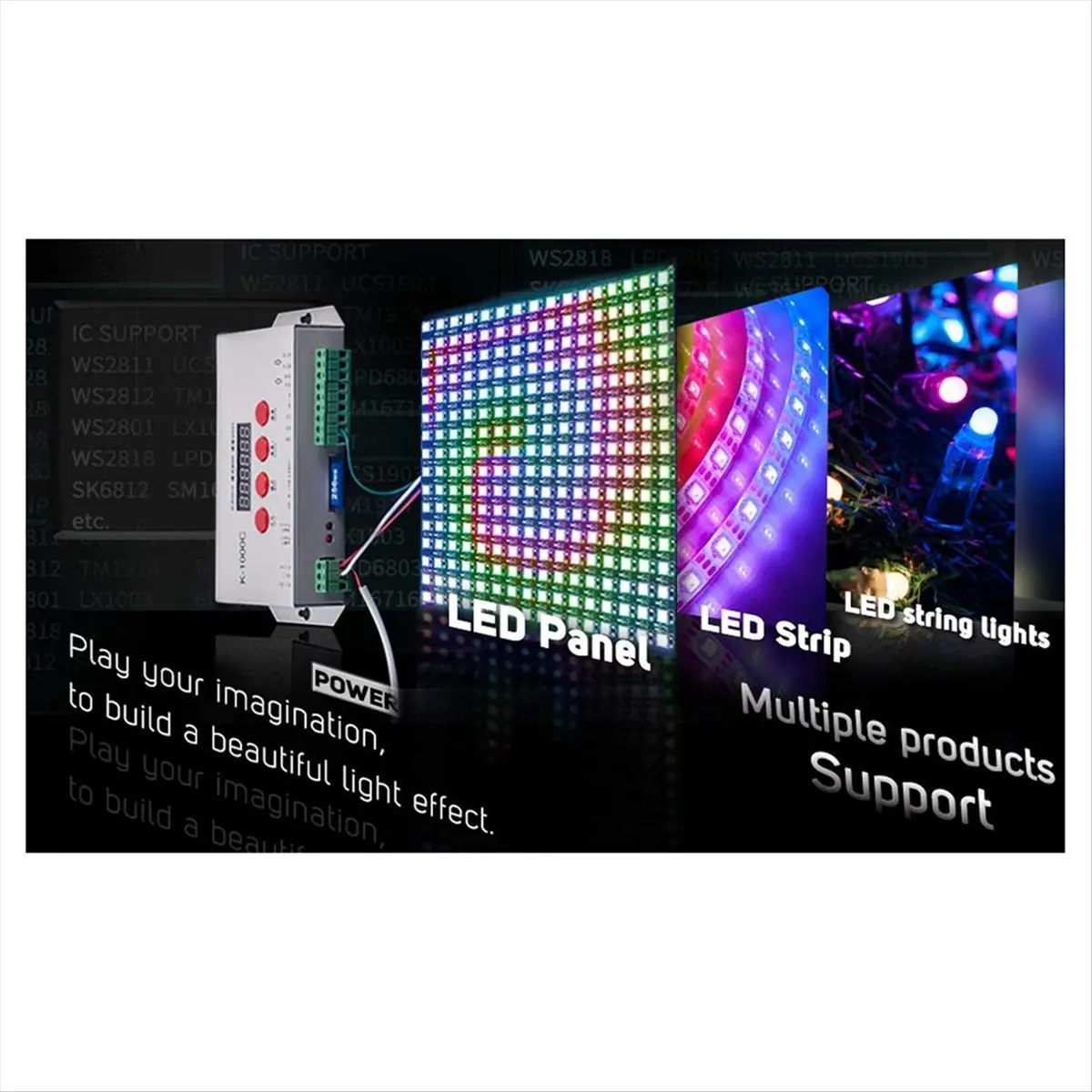 Welcome Deal~K1000C SD Card Controller RGB Controller WS2801 WS2811 WS2812B LPD6803 LED 2048 Pixels Program Controller DC5-24V view 5