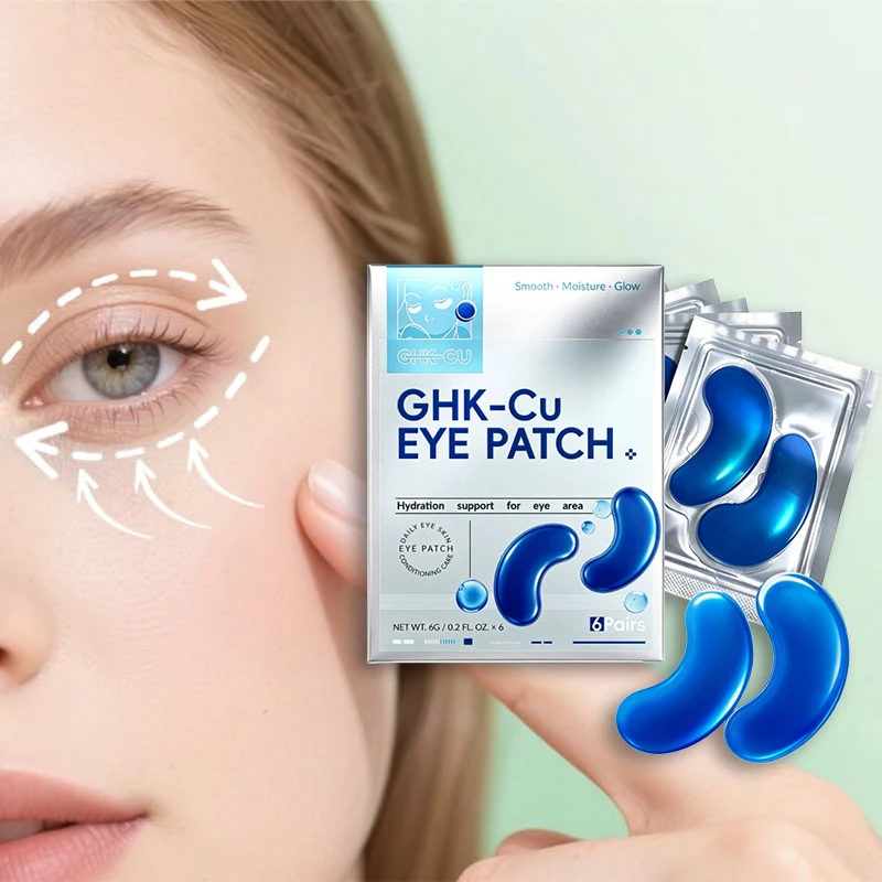 GHK‑Cu Blue Copper Peptide Eye Patches Gentle Moisturizing Under‑Eye Mask Hydrate Smooth Fine Lines Nourishing Eye Care Gel Pads