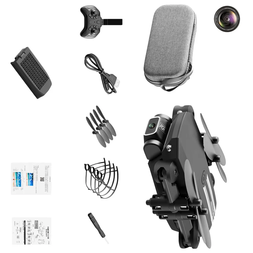 

Комплект из 1 шт. 4K дрона-квадрокоптера, складной, для аэрофотосъемки, с управлением через приложение, функцией возврата и прописания траектории полета, со светодиодной подсветкой, черный