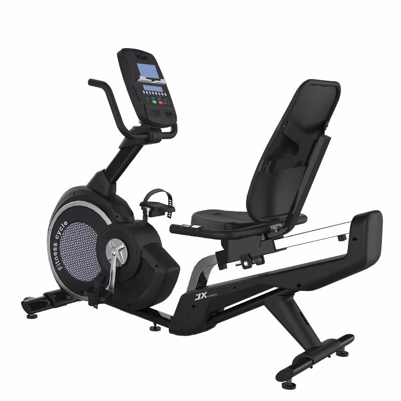 Horizontal magnetic control exercise bike, home indoor back-to-back pedal cycling lazy bike