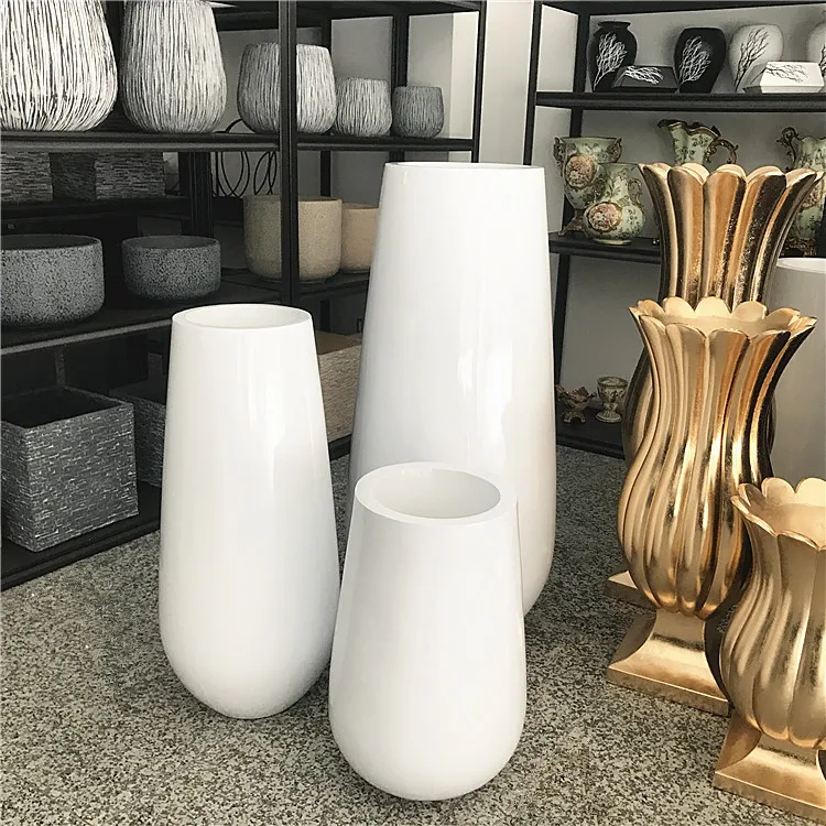 European FRP floor-to-ceiling large vase home soft furnishing water drop type hotel front desk simulated plant landscape