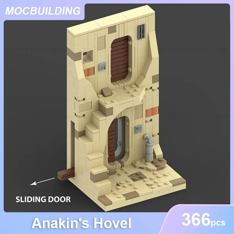 MOC Blocos de Construção da Paisagem do Deserto, Tijolos de Raider, Ataque e Modelo de Hovel de Anakin, Montagem DIY, Exibição do Deserto, Brinquedos como Presentes