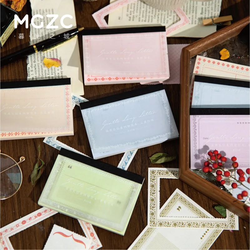 

40pcs/lot Memo Pads Material Paper Vintage Tender long letter Junk Journal Scrapbooking Cards Retro Background Decoration Paper