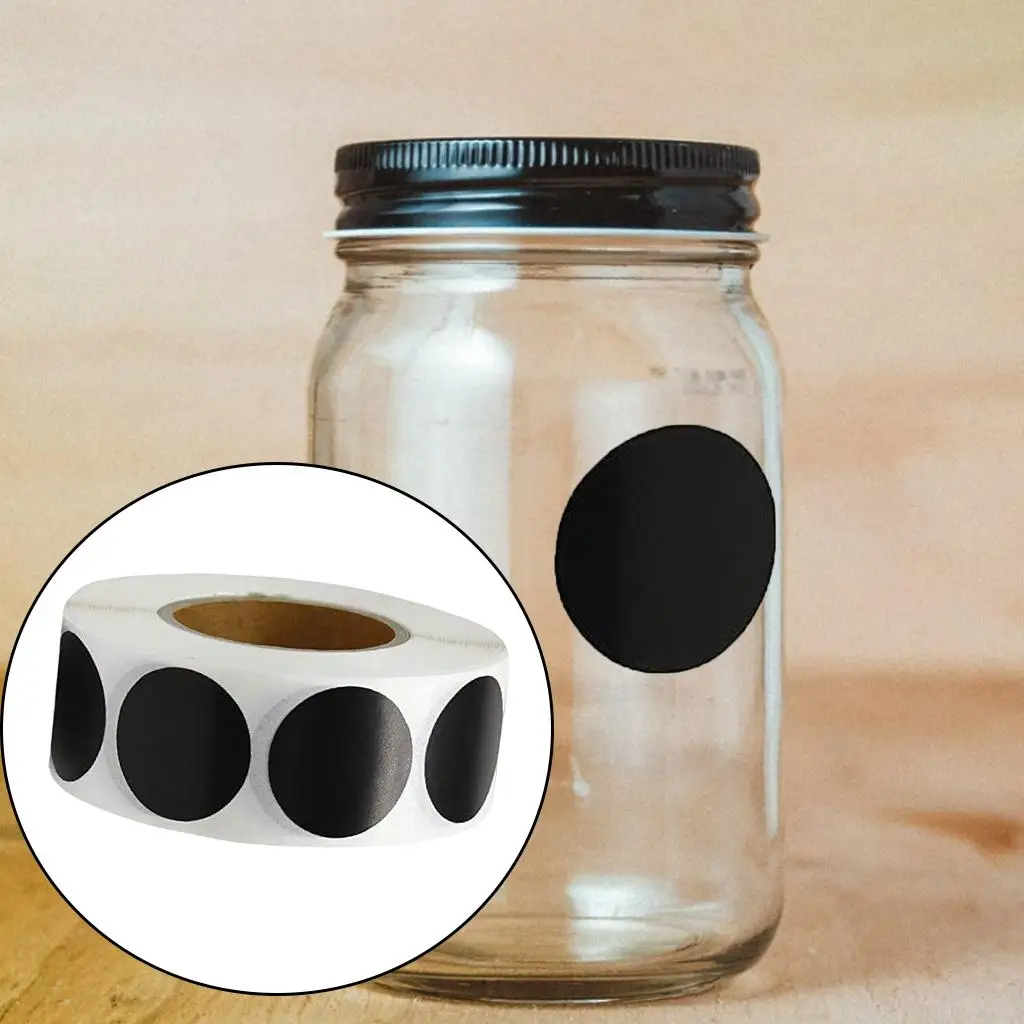 Label Sticker Paper Supermarket Price Blank Label for Craft Bottle Jars , Black, 2.5cm