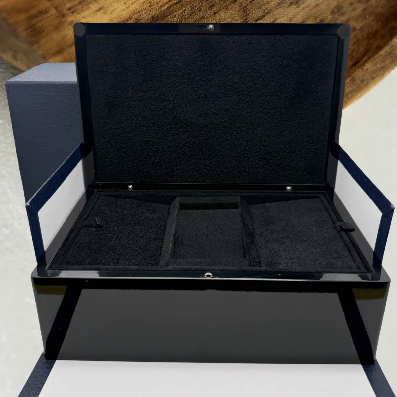 GMOGAR модная прямоугольная черная мужская байковая деревянная коробка для часов с бумажным пакетом подходит для FM NH35 NH36 витрина для хранения часов