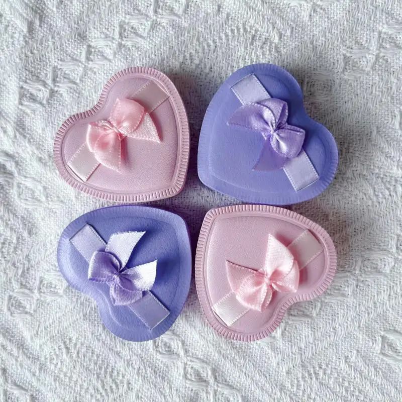 1/2/5 قطعة على شكل قلب ماكياج الإسفنج نفخة الجافة الرطب المزدوج استخدام الحلوى نفخة نفخة قابلة لإعادة الاستخدام السائل الأساس مسحوق إسفنجة التجميل نفخة