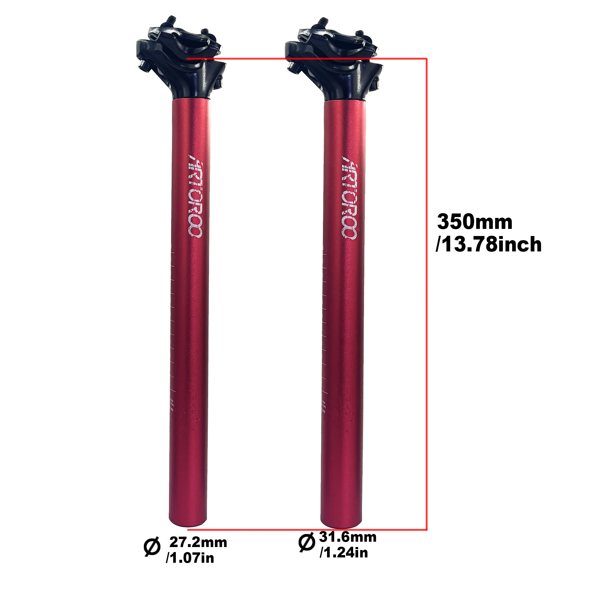 ARTOROO Mountain Road Fahrrad Sattelstütze Ultraleichte Aluminium Legierung MTB Fahrrad Sattelstütze Sitzrohr 27,2/31,6mm * 350mm Radfahren Teile – Detail 2