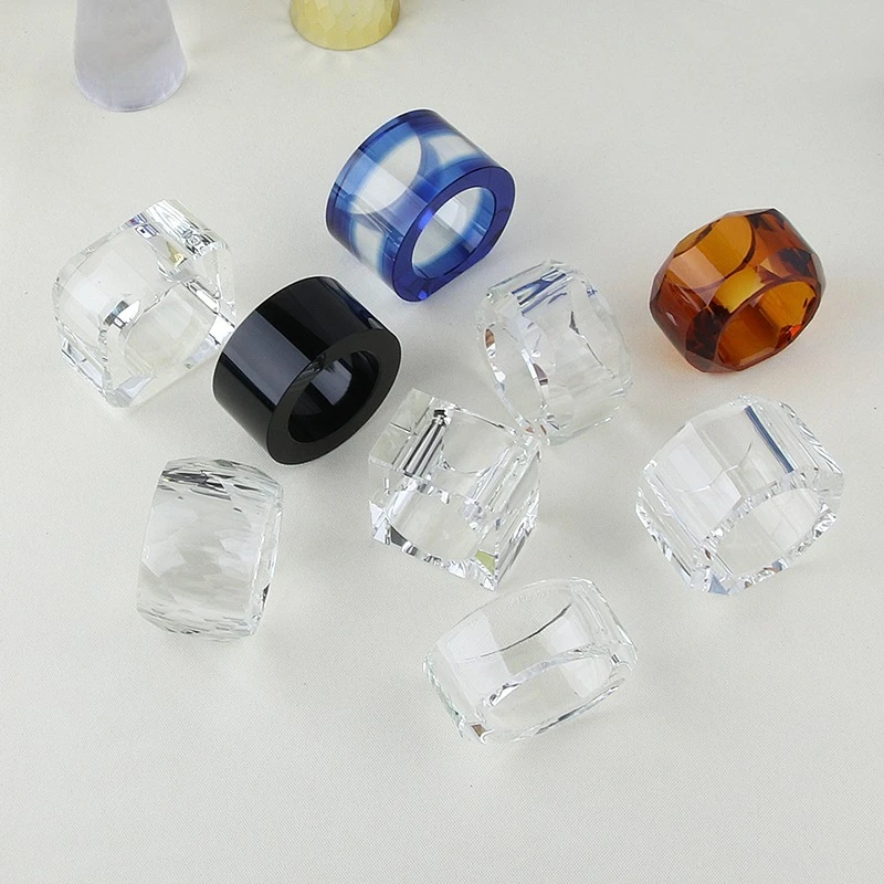 

Crystal Napkin Ring Hotel Restaurant Table Decoration Meal Buckle Ornament Festival Party Wedding Reception Home Decoration