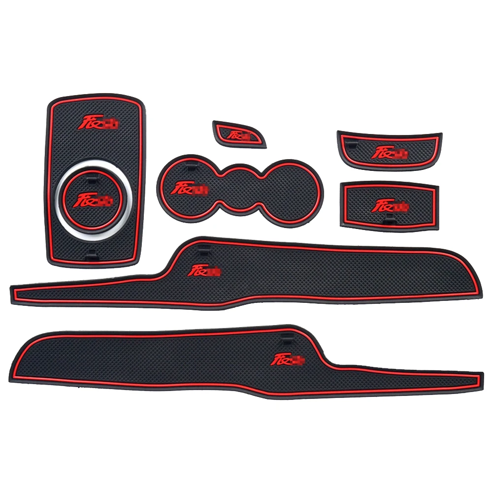 8Pcs Car Anti-Slip Dust Protection Gate Slot Pads Anti-Slip Gate Slot Cup Mat Car Interior Accessories for Ford Fiesta 2009-2014