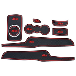 8Pcs Car Anti-Slip Dust Protection Gate Slot Pads Anti-Slip Gate Slot Cup Mat Car Interior Accessories for Ford Fiesta 2009-2014