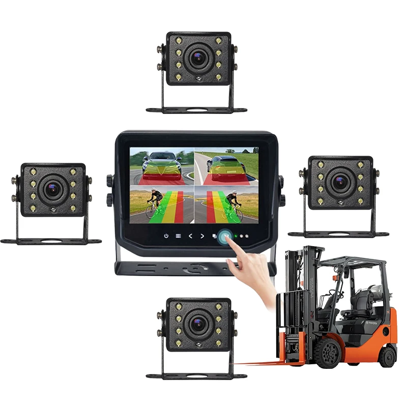

Mining Construction Loader Forklift Pedestrian Detection System 4CH BSD Camera AI Camera Blind Spot Detection System
