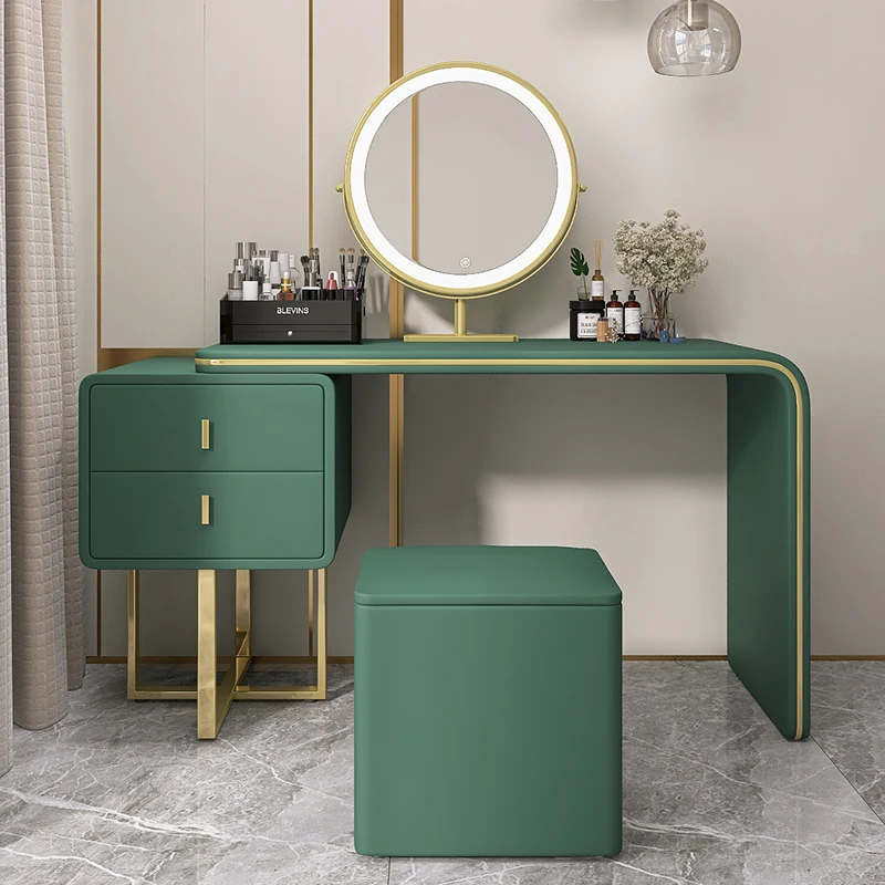 Europe Beige Dressers Gold Decor Elegant Small Luxury Korean Slim Beauty Dressers Women Stool Mesa De Maquillaje Room Furniture