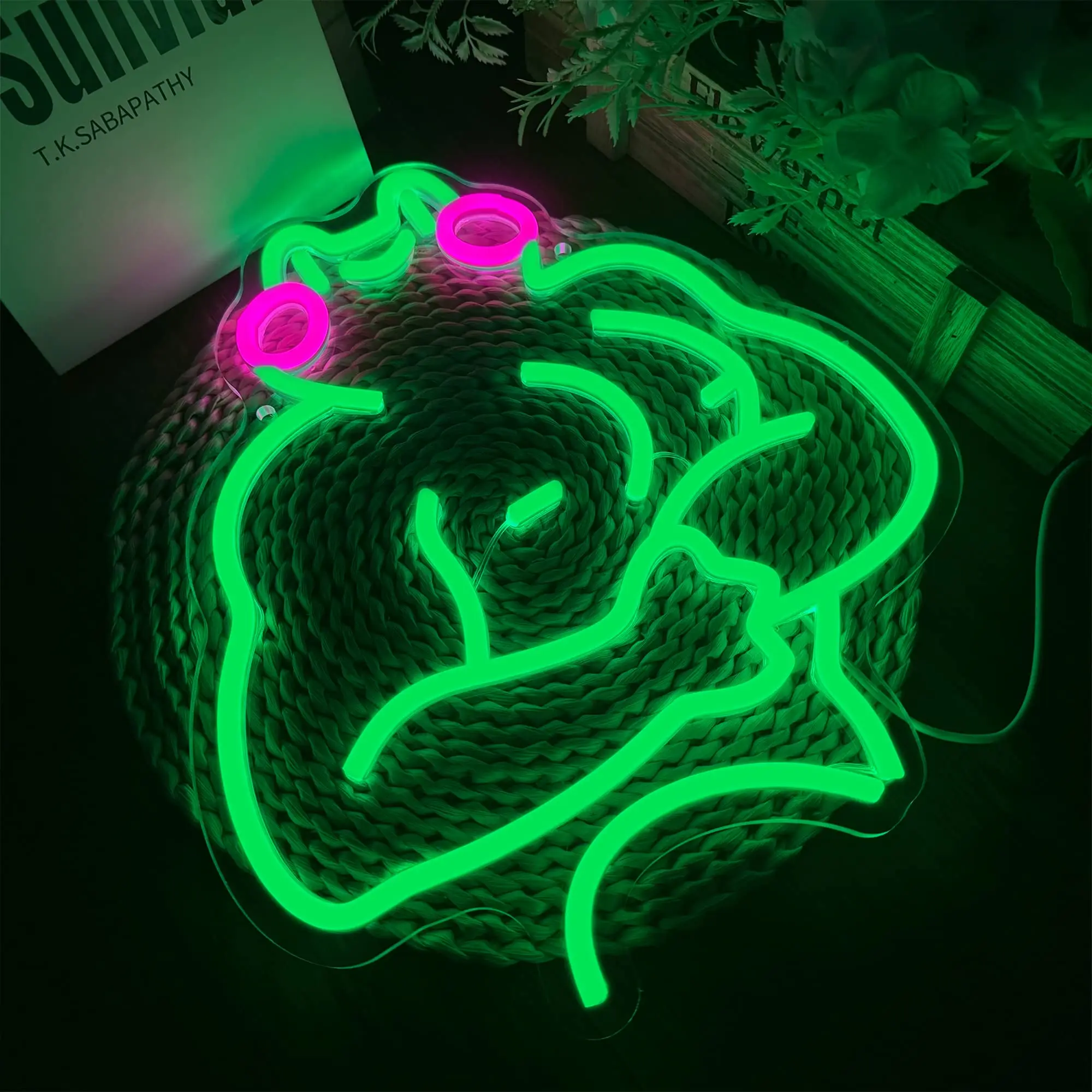 Muscle Frog Neon Sign for Gym Room Wall Decor Funny Frog LED Neon Light USB Powered for Bedroom Game Room Man Cave Bar Party