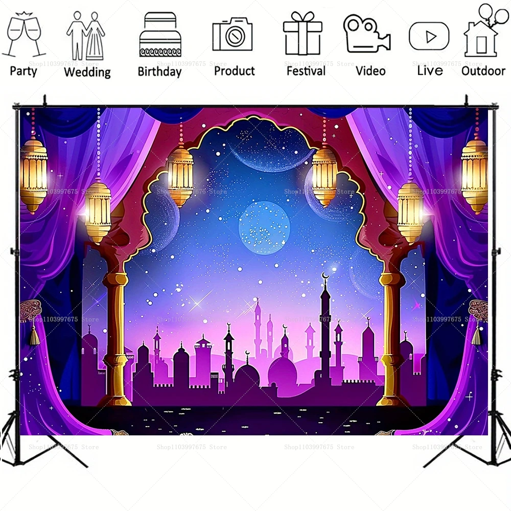 Aladdin Photography Backdrop Baby Shower Arabian Moroccan Nights Birthday Party Photo Background Vinyl Photo Booth Studio Props