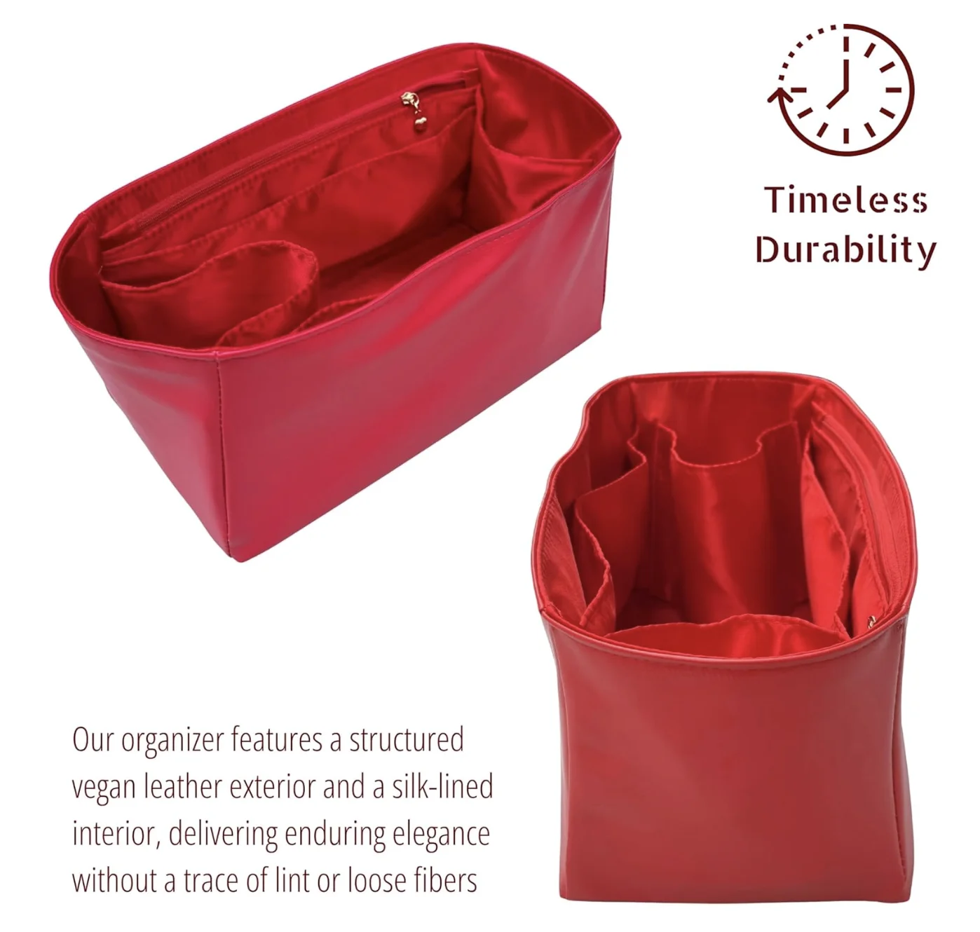 منظم متوافق مع حقيبة سريعة، 20، 25، 30، 35، 40 محفظة، بطانة حريرية من الجلد النباتي المقاوم للماء مع جيب بسحاب #6