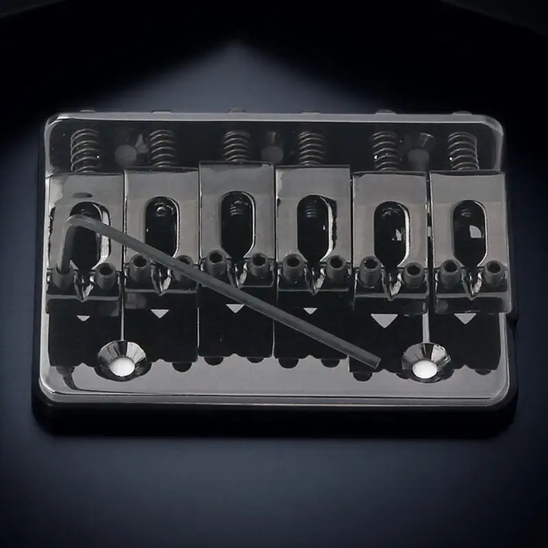 

65mm 6 String Guitar Bridge Fixed Hard Tail Tailpiece Metal Durable for Electric Guitar Bass Bridge Jazz Style Vintage