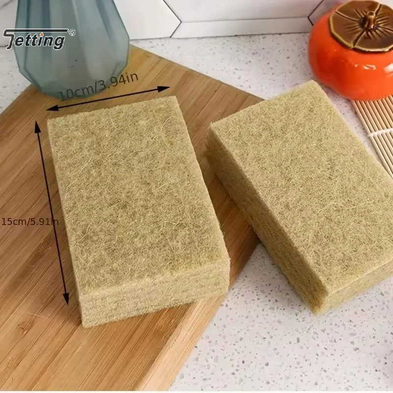 

5/10pcs Coconut Fiber Scouring Pads - Non-Woven, High-Quality Reusable Exfoliating Pads For Kitchen And Living Room Cleaning