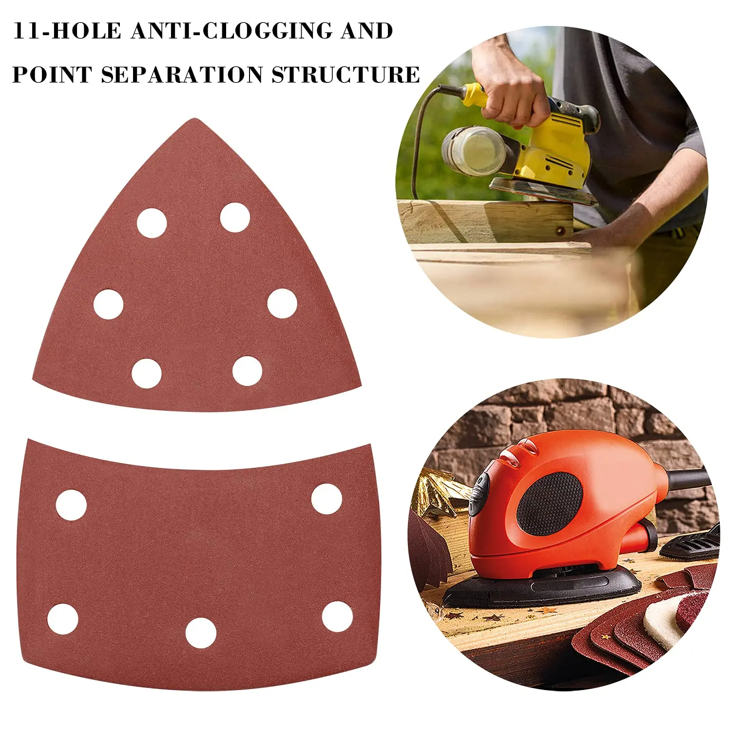 Kit di carta vetrata per Mouse con gancio e anello da 105x150x150MM 70 pezzi per Multi-levigatrici 10 pezzi ciascuno grana assortita 40-320 per la molatura del metallo