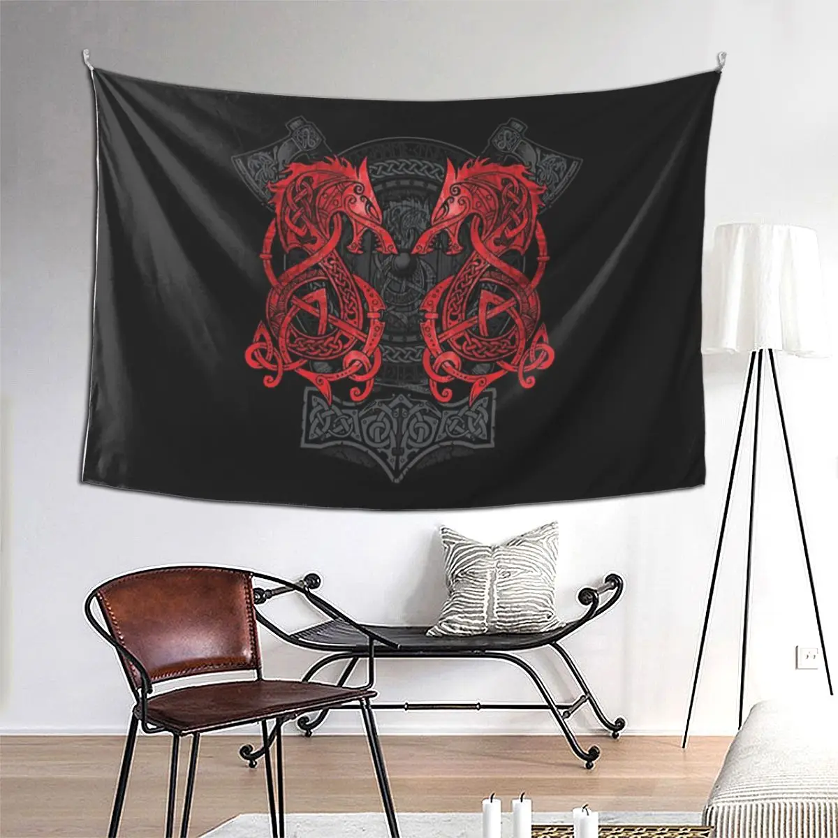 

Viking Loki Son Fenrir Tapestry Funny Wall Hanging Aesthetic Home Decoration Tapestries for Living Room Bedroom Dorm Room