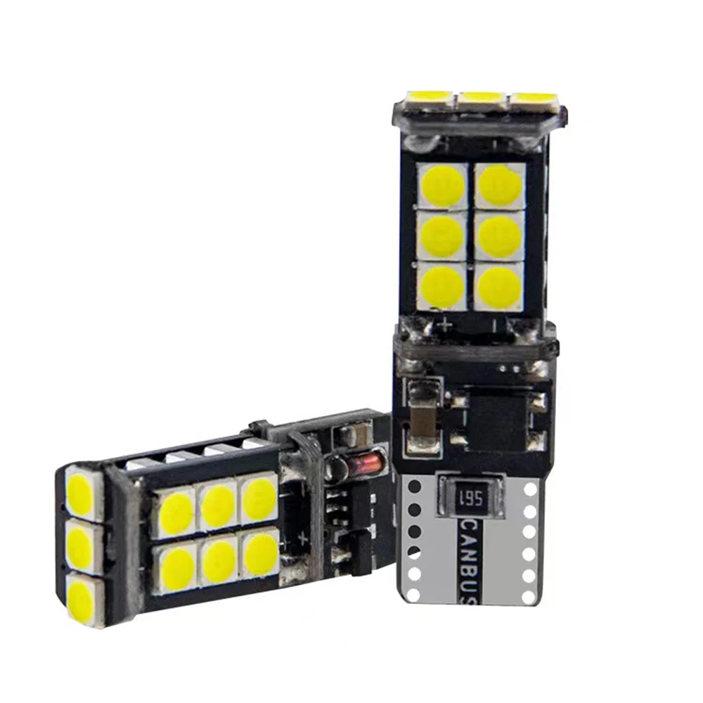 

2 PCS T10 15-SMD3030 W5W 194 168 Автомобильные светодиодные лампы Canbus с обманкой, лампочка для салона автомобиля 12В