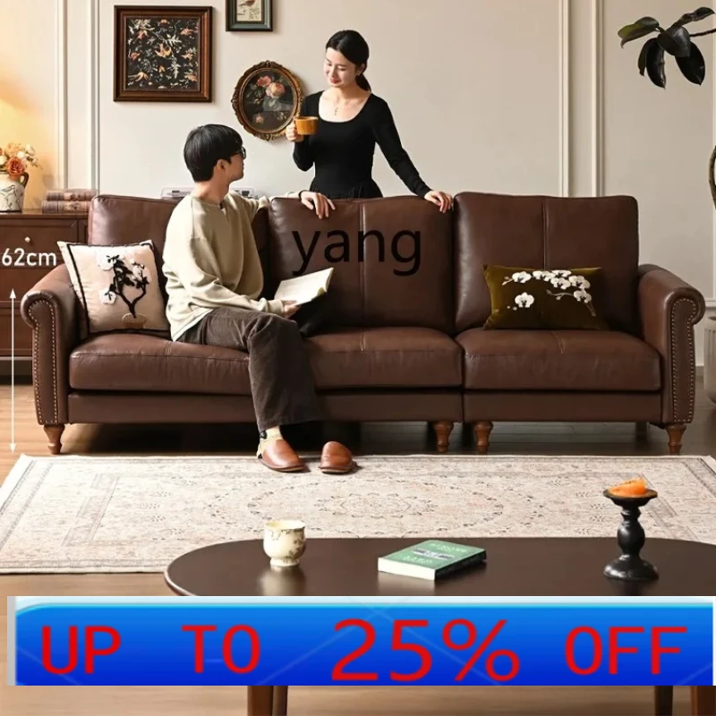 

Кожаный диван LTT в ретро-стиле, прямой, для небольшой квартиры, с высокой спинкой