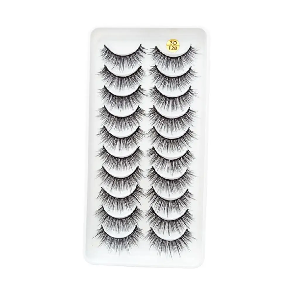 10 Pairs Natural Eyelashes 3d Faux Mink Lashes Fluffy Eyelashes Wholesale Curly Reusable Wispy Soft Long False Natural Lash N2p1 image 3