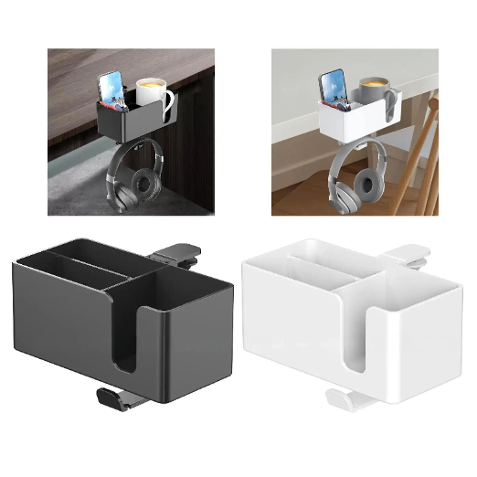 

Настольный держатель для чашки 4 в 1, зажим под столом, вращающийся ящик для хранения наушников, ручек для телефона, для дома, прикроватная бутылка для воды, канцелярские принадлежности