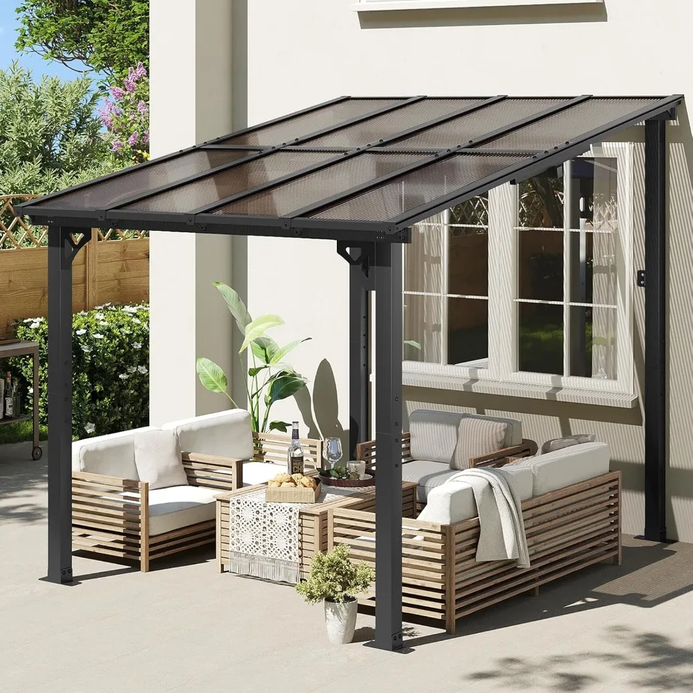 

8’x10’ Gazebo, Wall Mounted Gazebos Pergola on Clearance, Outdoor Patio, Large Wall-Mounted Heavy Duty Awnings for Patio