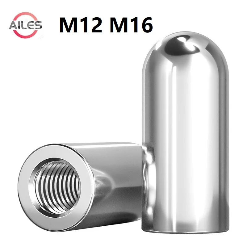 304 Stainless Steel M12 M16 Round Head Cylindrical Pins with Thread Holes Inner Thread Locating Pins Dowels