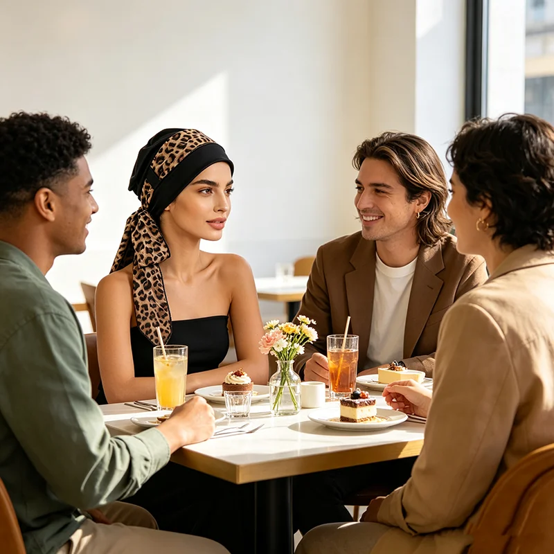 Neue zweiteilige muslimische Stretch-Turbane für Frauen, vorgebundene Kopftücher, Bandanas, Kopftuch für Krebspatienten und Haarausfall, Kopfwickel, Stretch-Hijabs – Detail 1