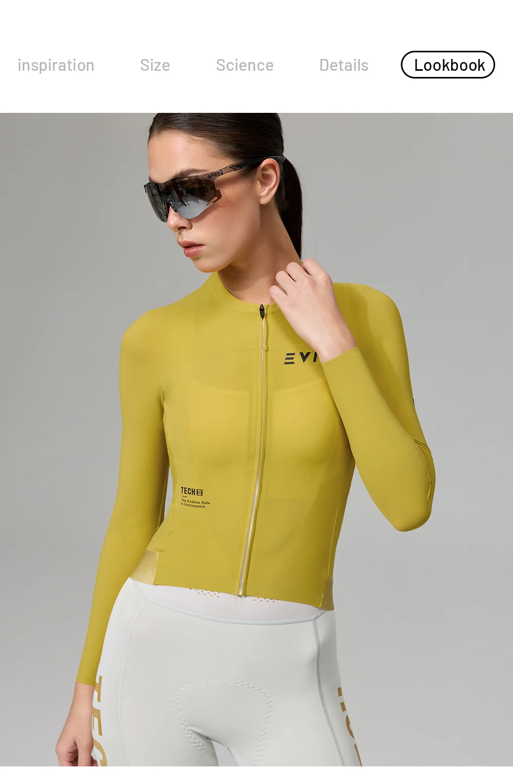 EVR Damen-Rennradtrikot Langarm Sonnenschutz Schnelltrocknend Outdoor-Radtrikot Hochelastisch Atmungsaktiv – Detail 9