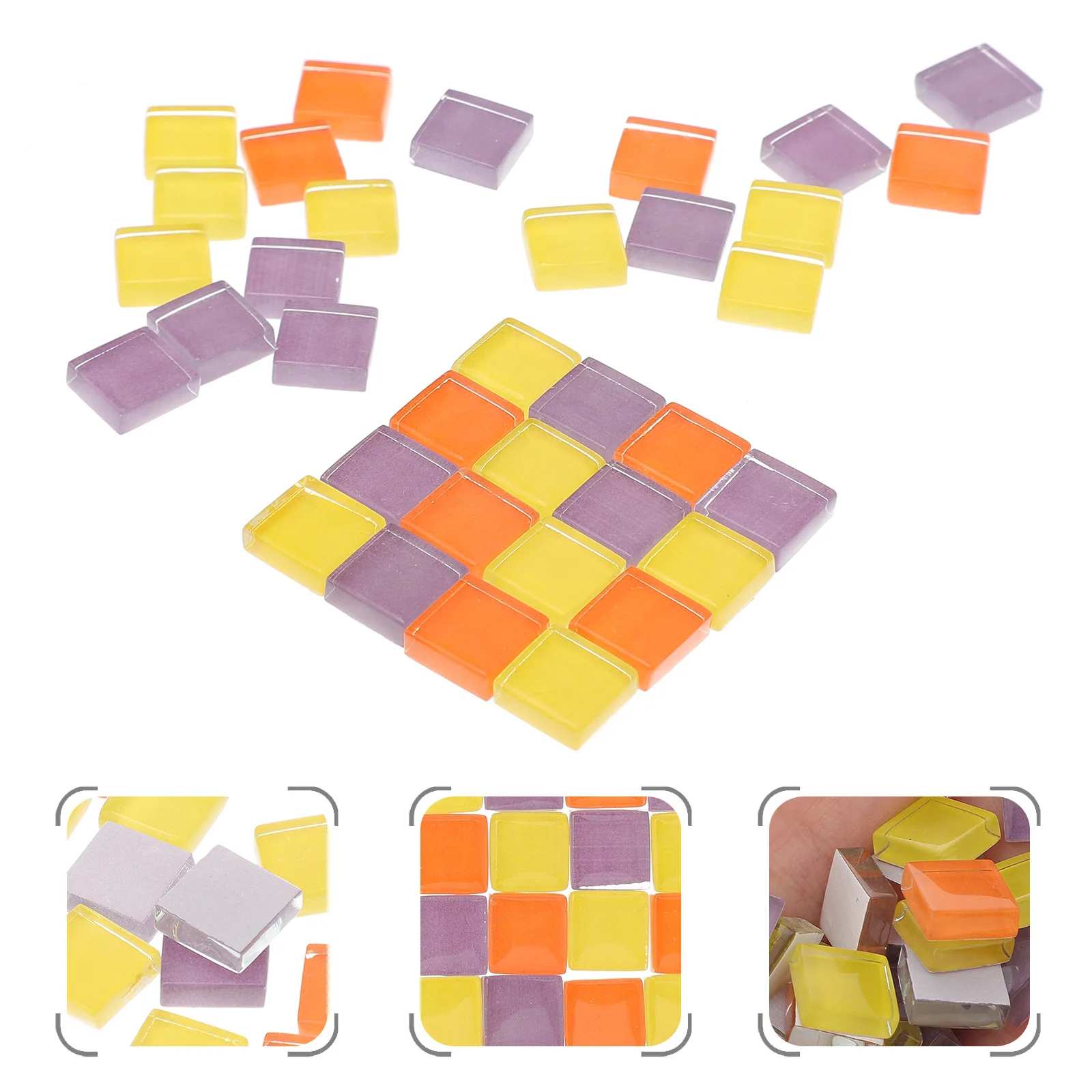 

300pcs Colorful Crystal Glass Wall Tiles Waterproof Heat Resistant Decorative Stickers For Bathroom Kitchen Living Room Mosaic