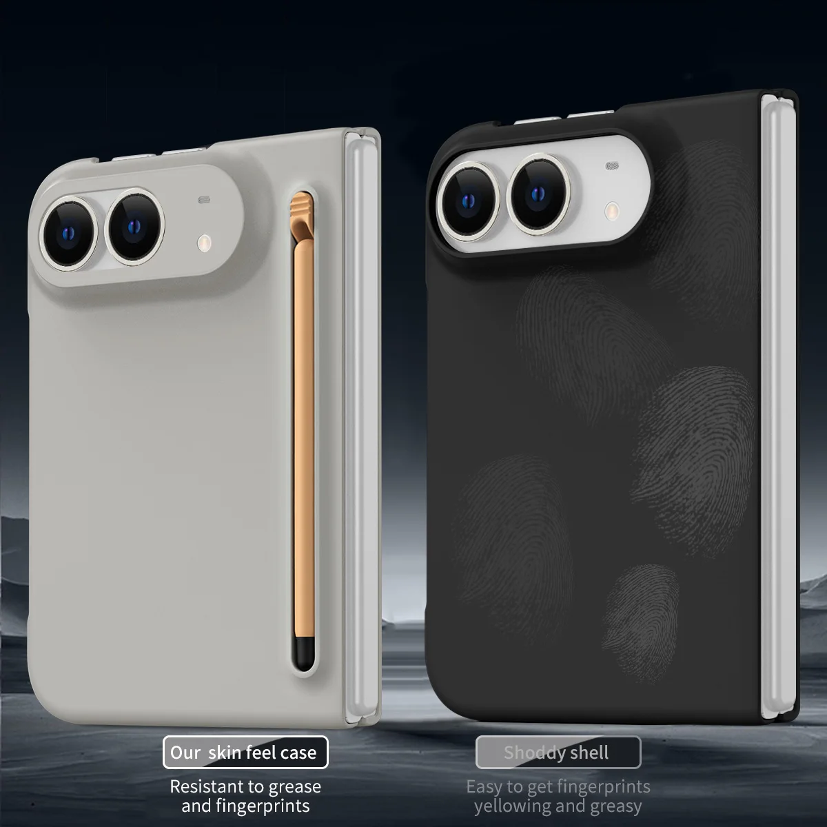 Etui do iPhone'a Duo, ultracienkie, przyjemne w dotyku, matowe, z folią ochronną i rysikiem, składane, odporne na wstrząsy, akcesoria. — zdjęcie produktu 4