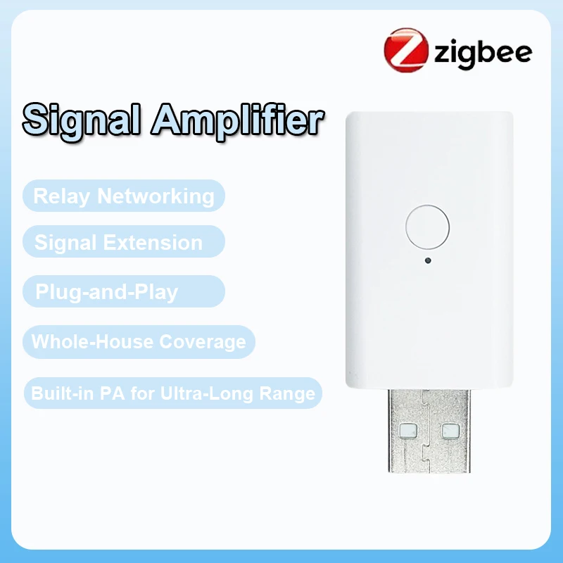 

ZigBee 3.0 Signal Repeater USB Signal Amplifier Extender Works with Tuya ZigBee Gateway Hub and Smart Home Devices Automation