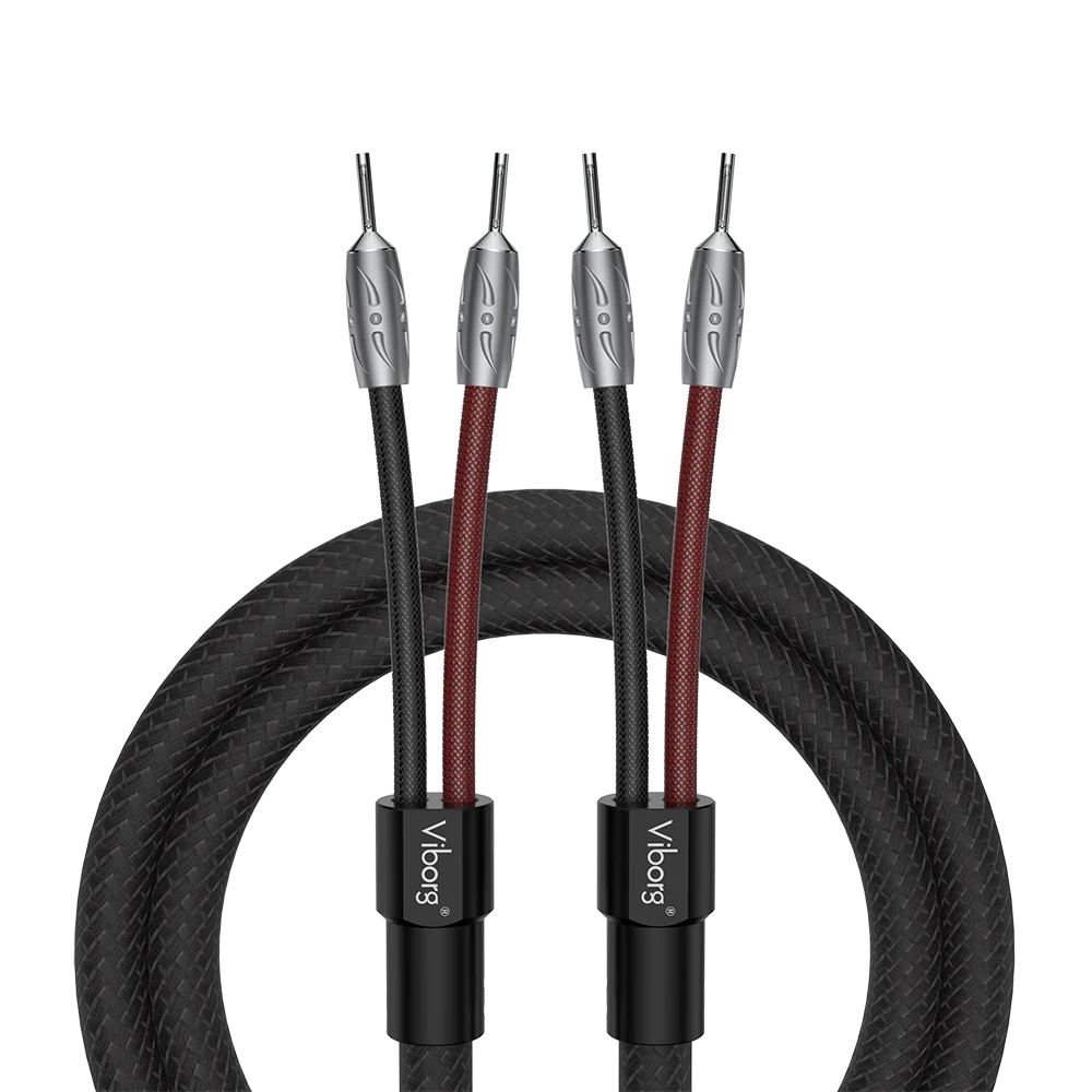 Viborg VS901 High Fidelity Speaker Cable With Viborg Pure Copper Banana Plug Biwire Speaker Cable for HiFi, Home Cinema