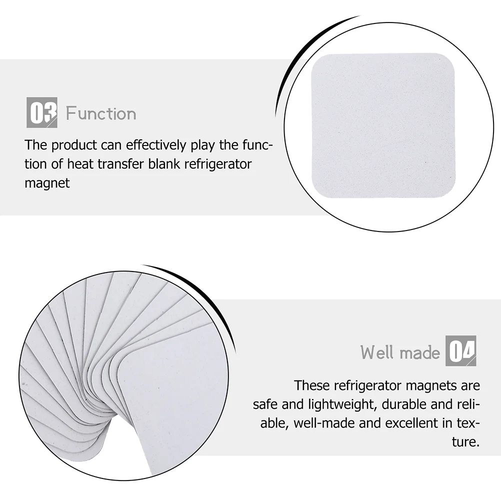 10 Pcs Heat Transfer Material Fridge Magnets Practical Blank Decorative Refrigerator