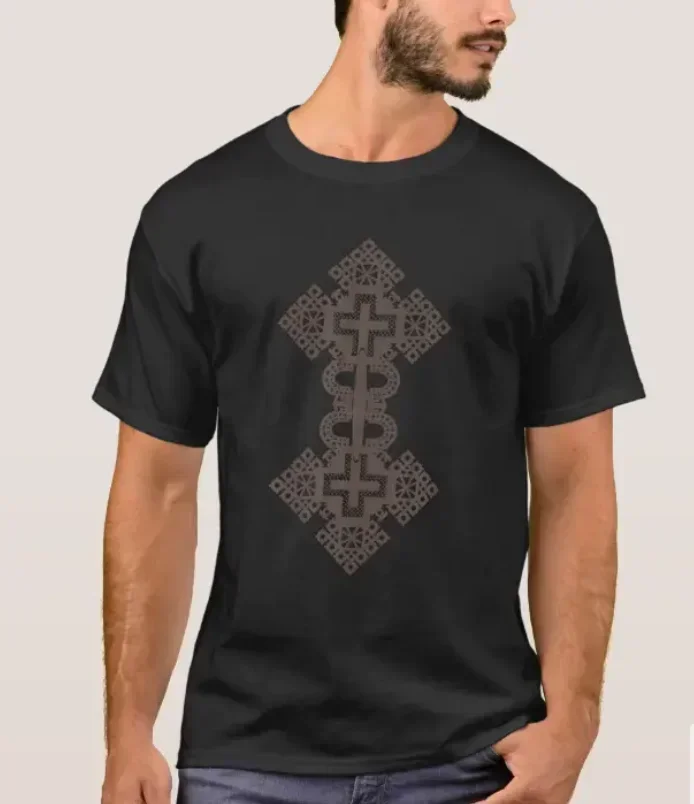 

Ethiopian Orthodox Church Cross T-Shirt 100% Cotton O-Neck Summer Short Sleeve Casual Mens T-shirt Size S-3XL