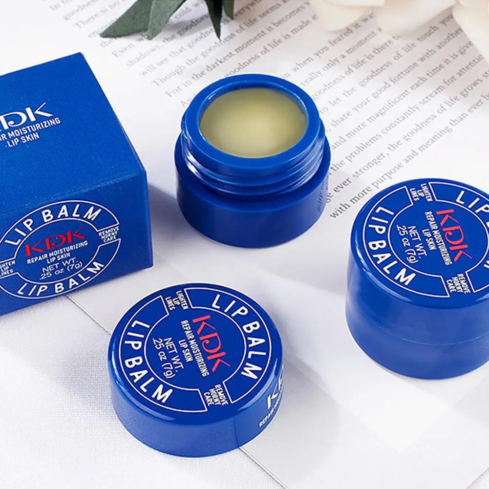 Lip Balm Small Blue Pot Moisturizing and Repairing Lip Balm Professional Lip Care Deep Hydrating Moisturizing Soothing